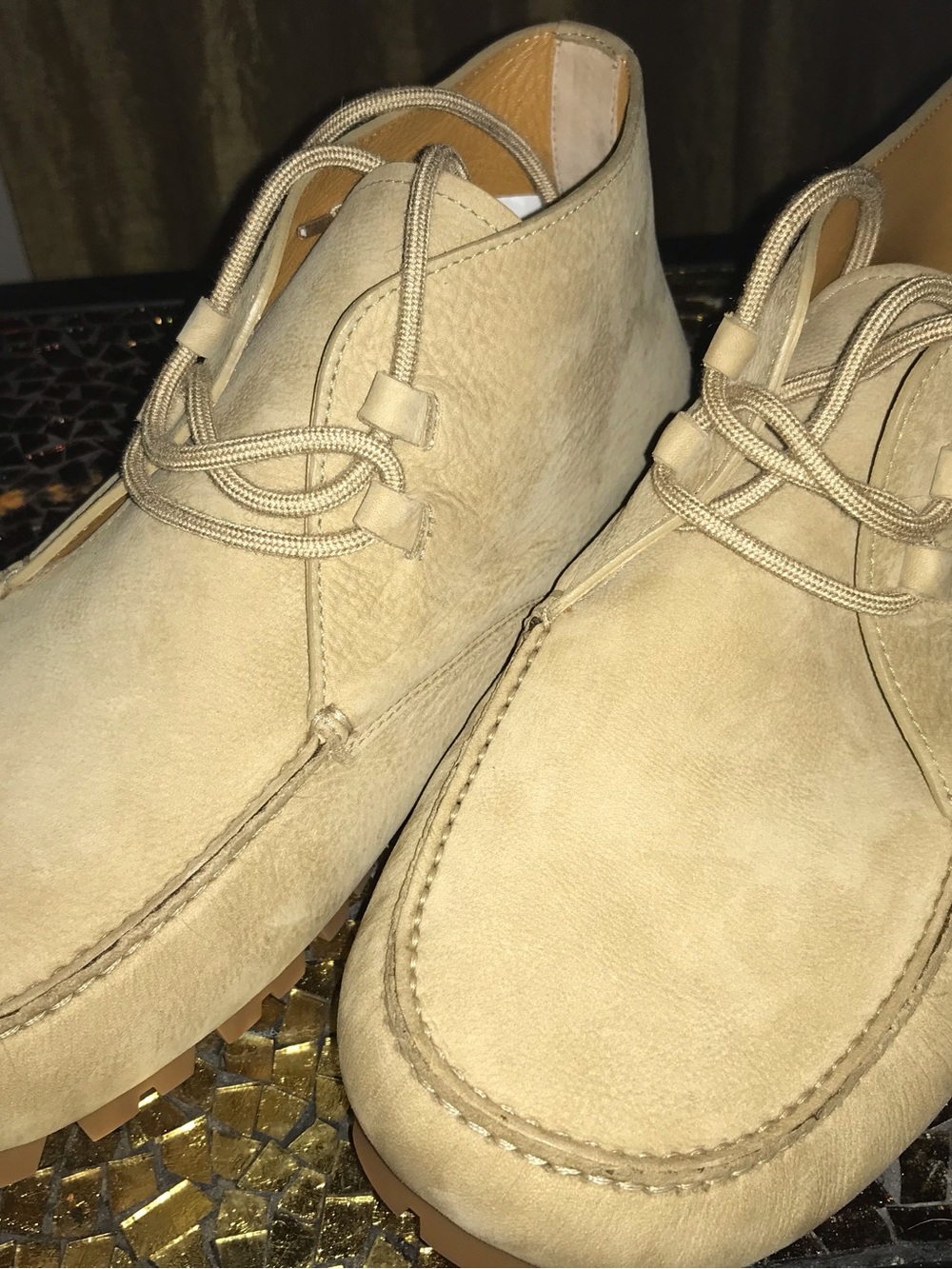 Salvatore Ferragamo Men's Tan Suede Chukka Boots
